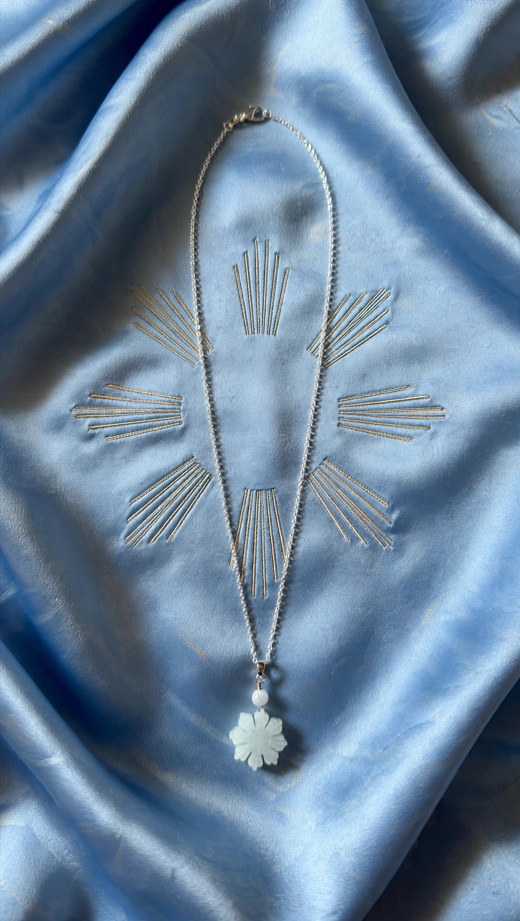 Burmese Jadeite Philippine Sun Pendant Necklace