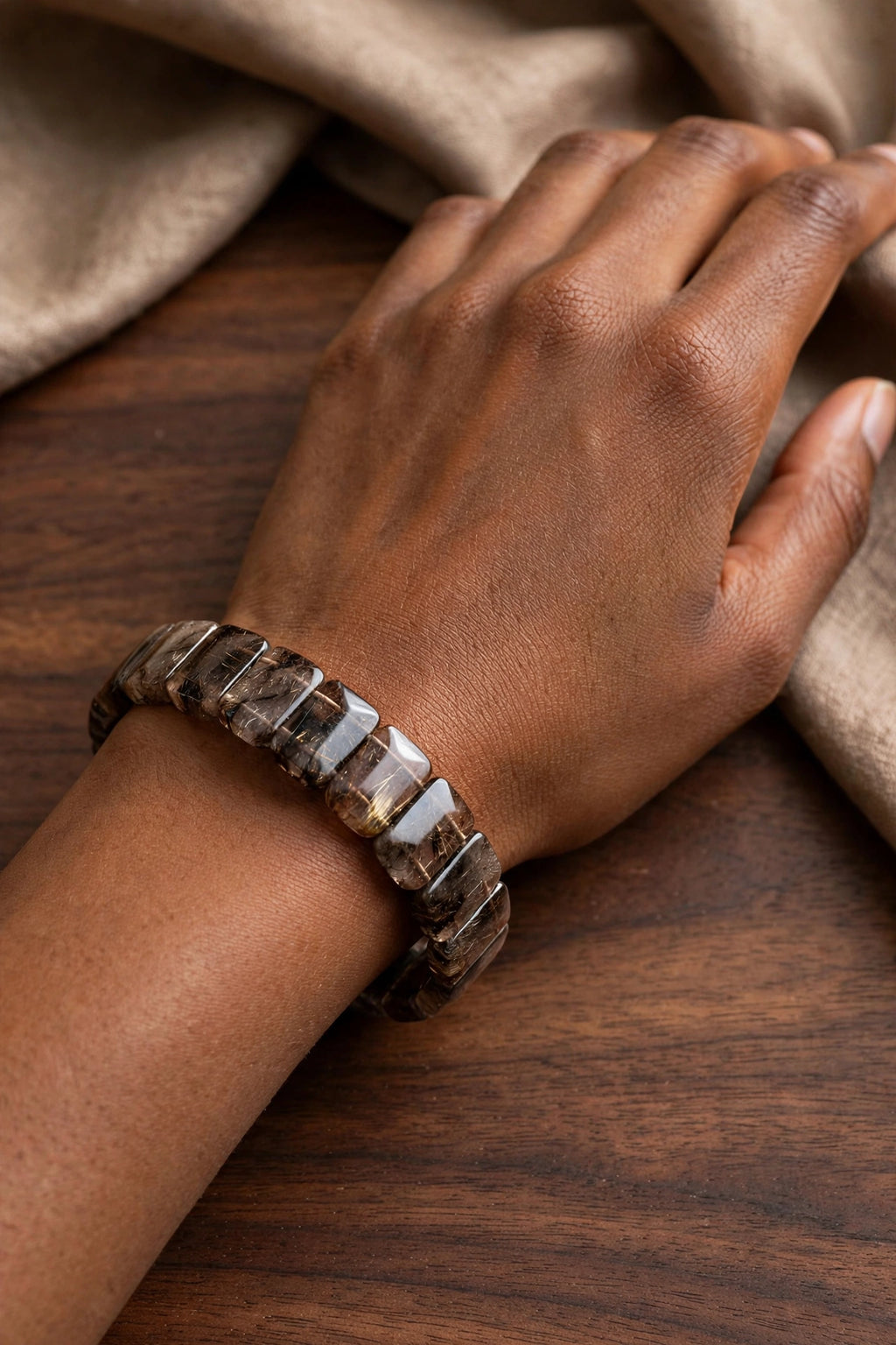Black Gold Super 7 Rectangular Soft Bangle