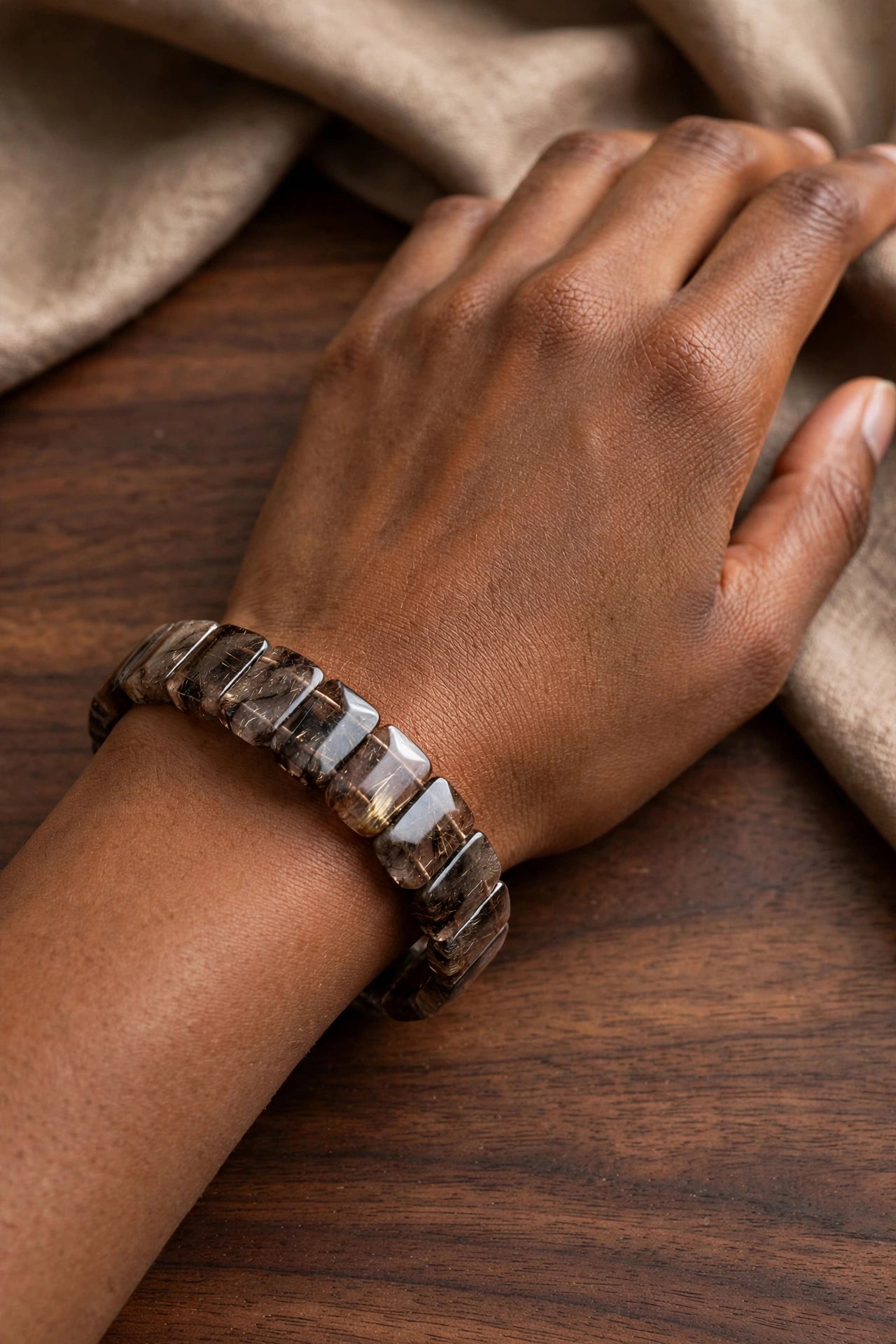 Black Gold Super 7 Rectangular Soft Bangle