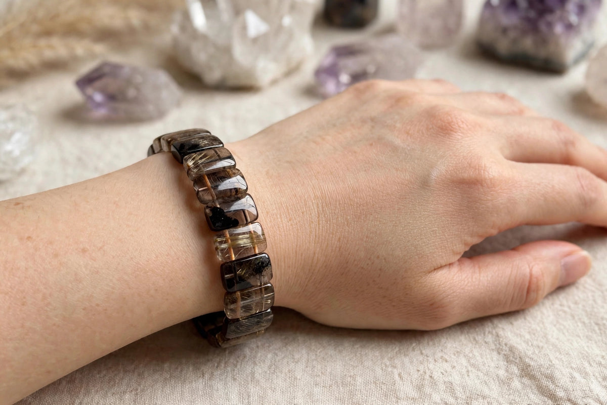 Black Gold Super 7 Rectangular Soft Bangle