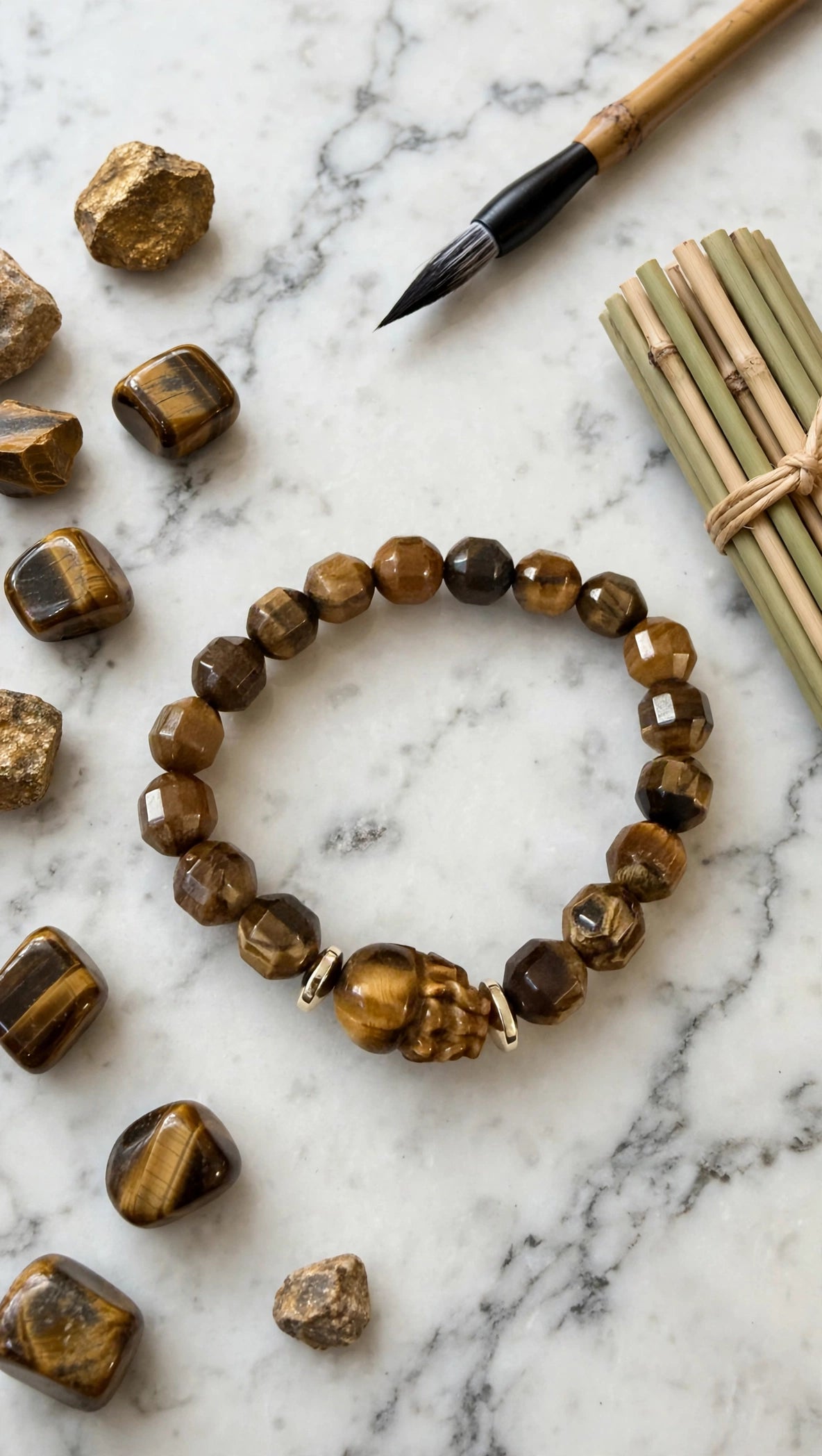 Faceted Tiger's Eye & Pixiu Wealth Bracelet
