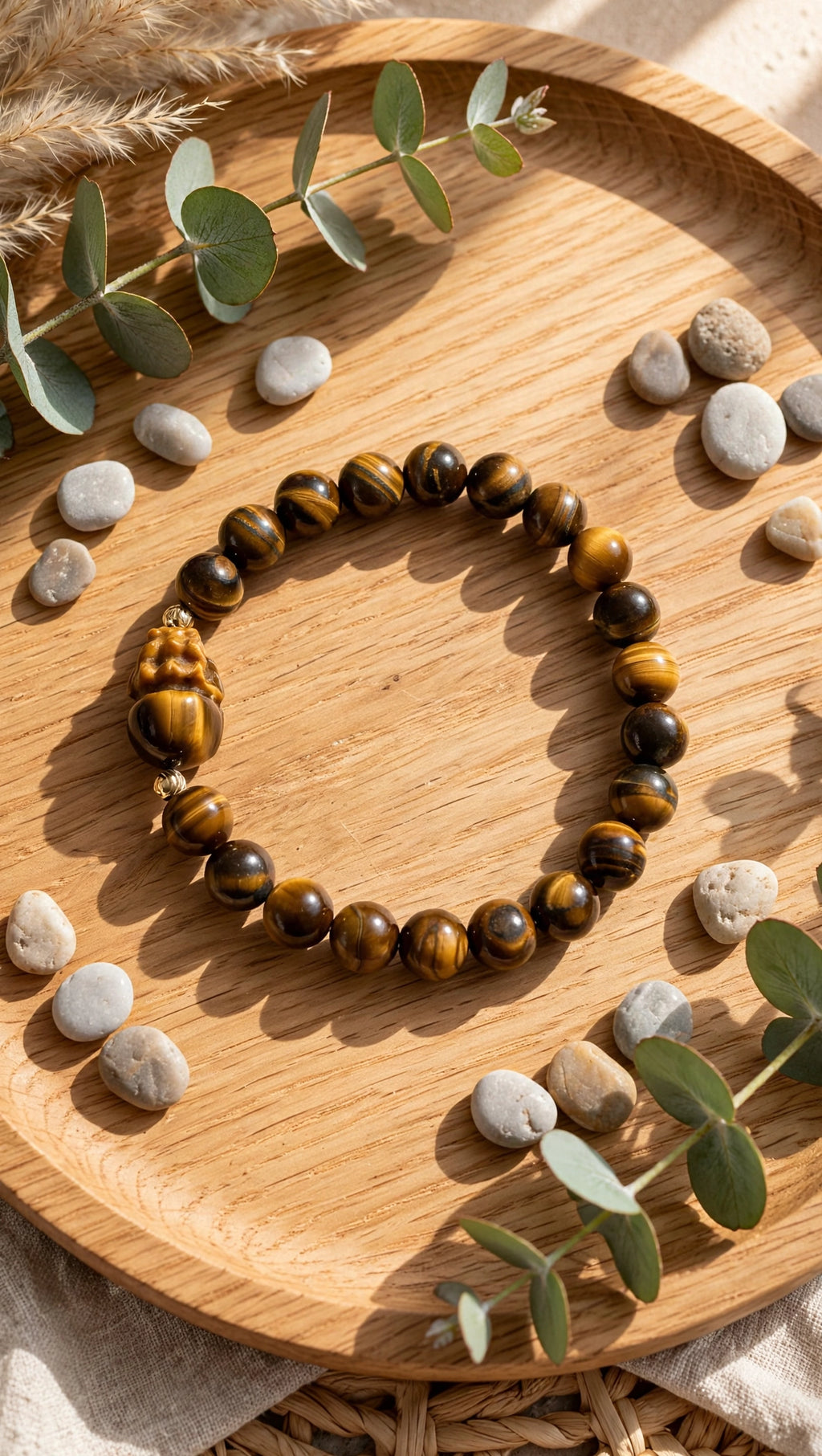 Golden Tiger’s Eye & Pixiu Bracelet with 18K Gold Filled Beads