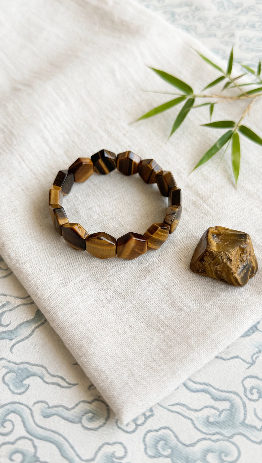 Solar Shield: Natural Yellow Tiger's Eye Hexagon Soft Bangle