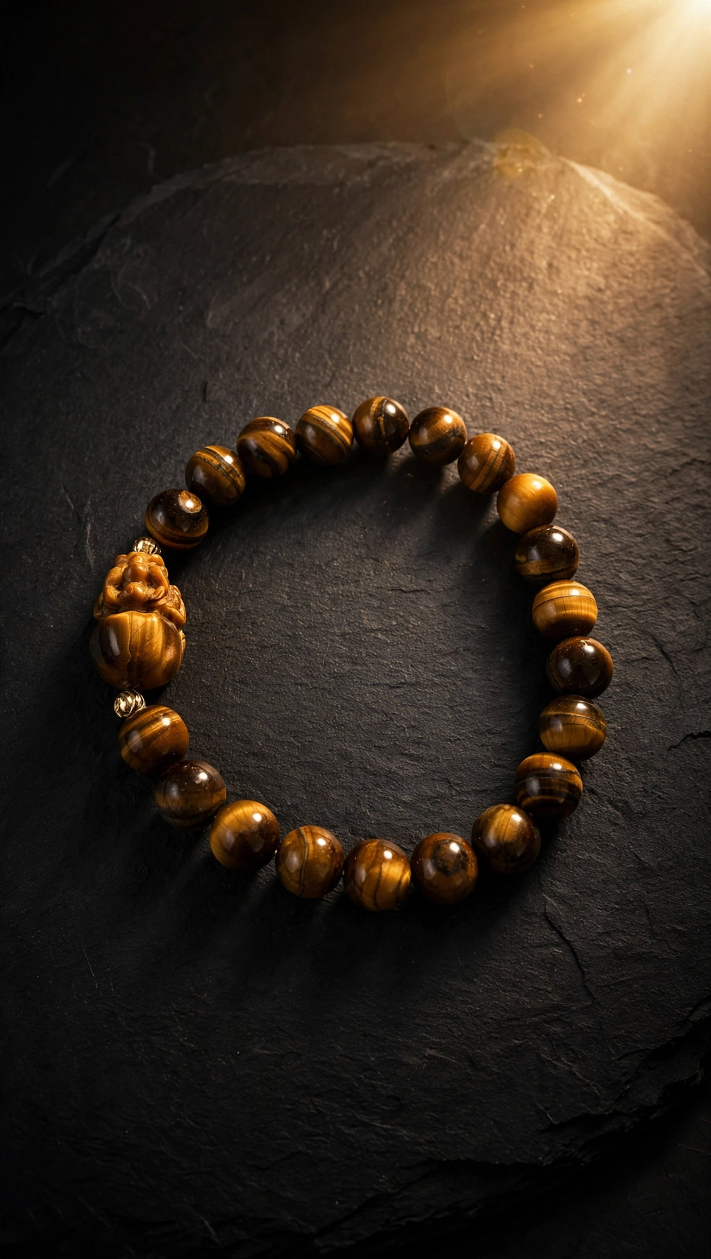 Golden Tiger’s Eye & Pixiu Bracelet with 18K Gold Filled Beads