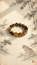 Solar Shield: Natural Yellow Tiger's Eye Hexagon Soft Bangle