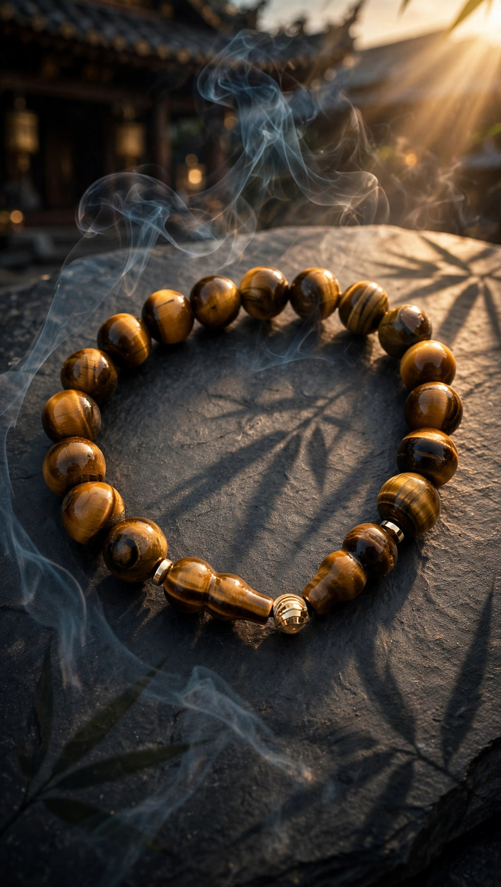 Tiger's Eye Hulu & Gold Accent Bracelet