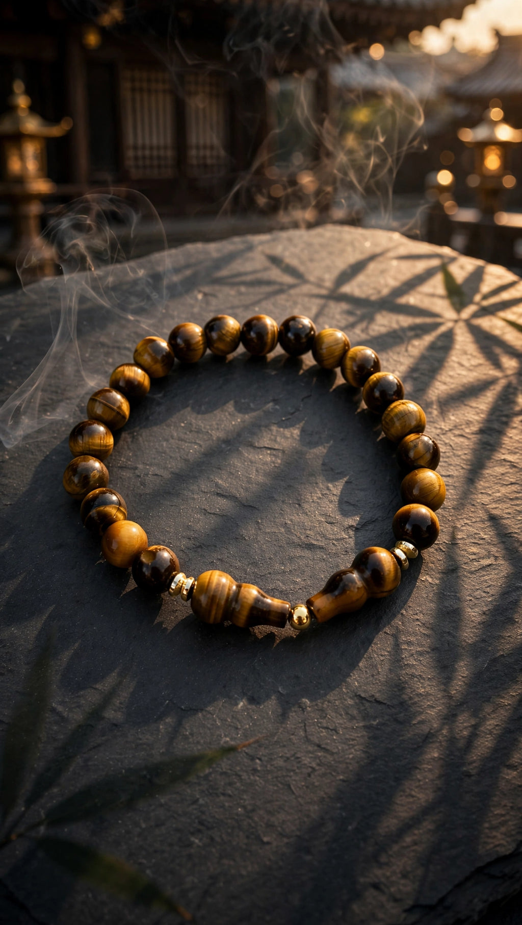 Tiger's Eye Hulu & Gold Accent Bracelet