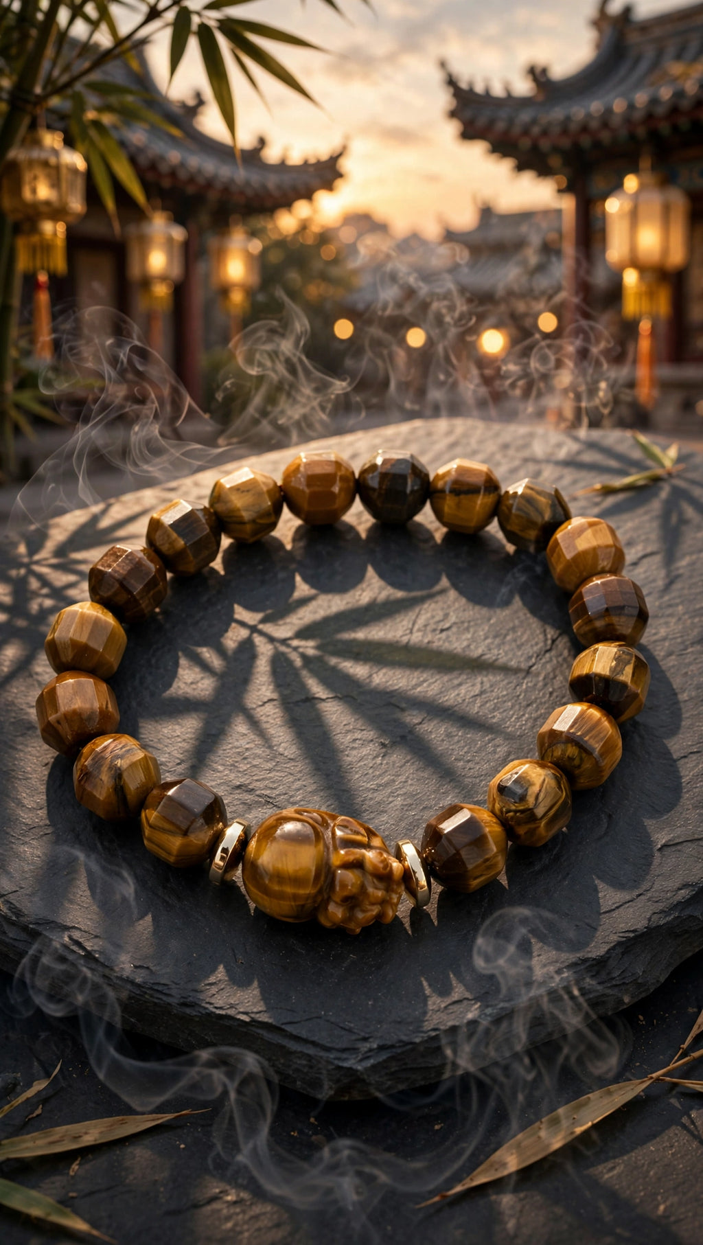 Faceted Tiger's Eye & Pixiu Wealth Bracelet