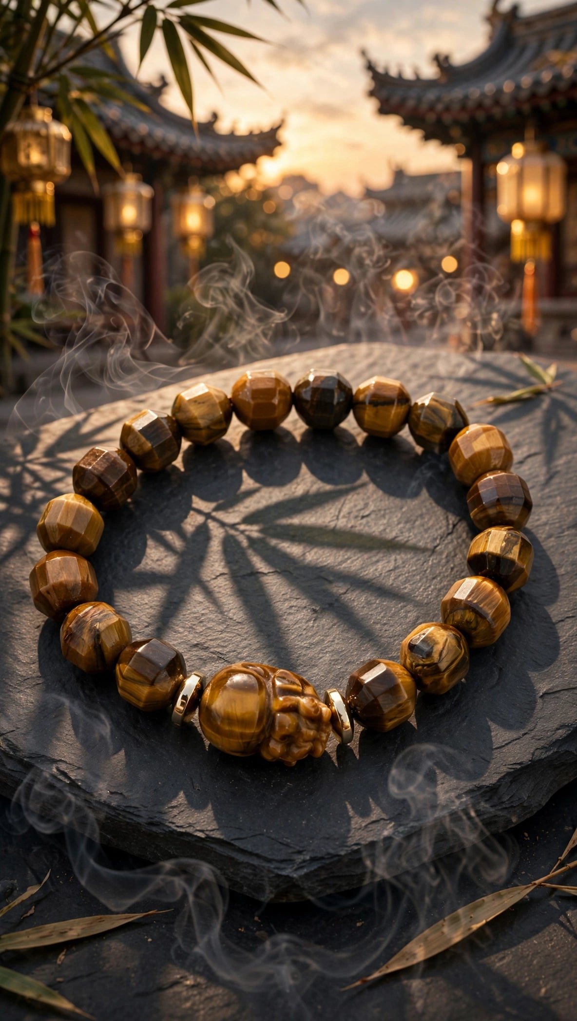 Faceted Tiger's Eye & Pixiu Wealth Bracelet