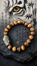 Guardian of Wealth Tiger's Eye & Obsidian Pixiu Bracelet