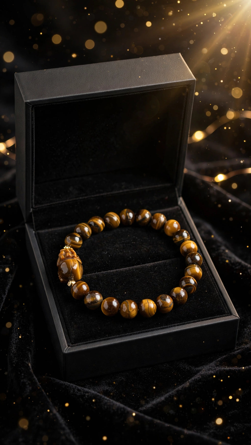 Golden Tiger’s Eye & Pixiu Bracelet with 18K Gold Filled Beads