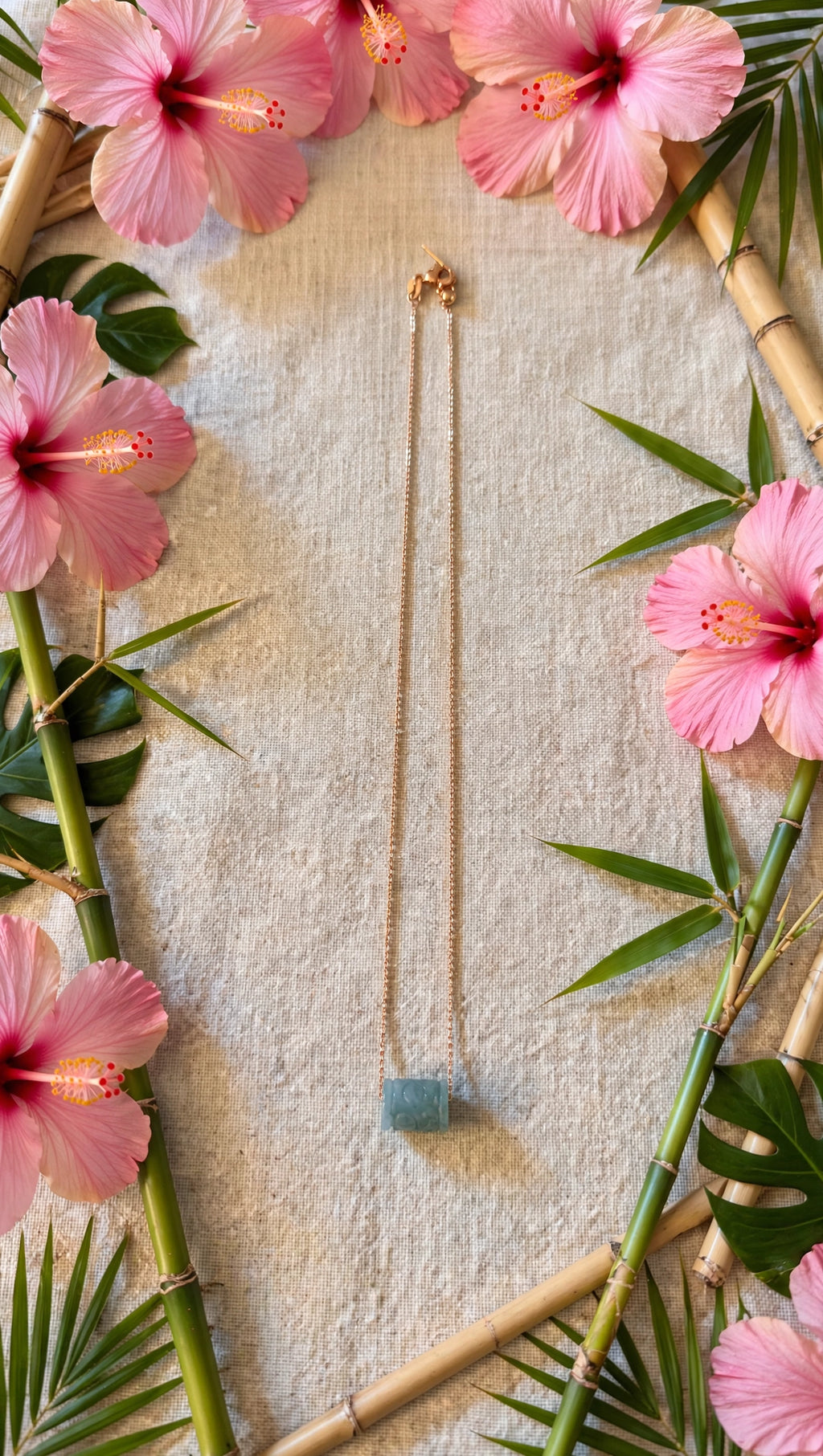 Fluid Momentum: Natural Blue Water Jade Lu Lu Tong Necklace