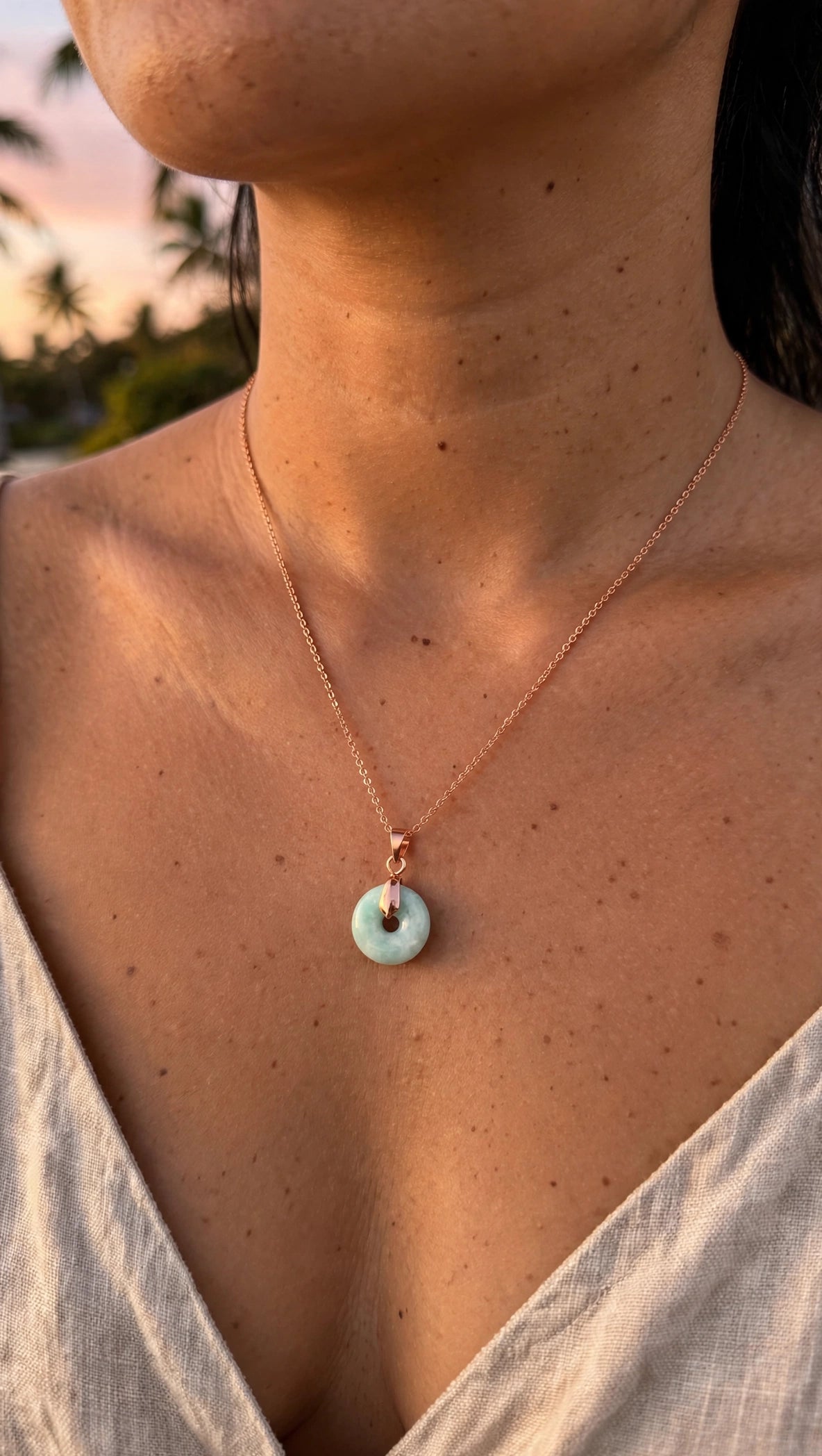 Dainty Harmony: Natural Type A Burmese Jadeite Mini Donut Necklace