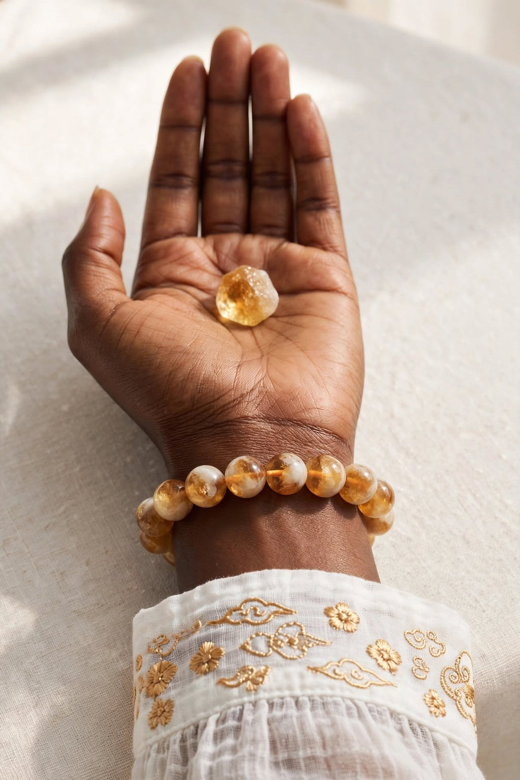 Natural Citrine Beaded Bracelet
