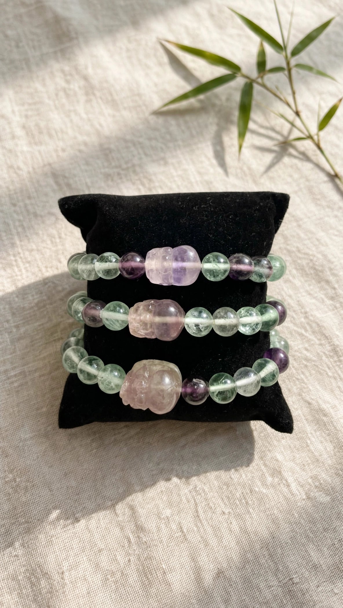 Fluorite Bead & Pixiu Charm Bracelet