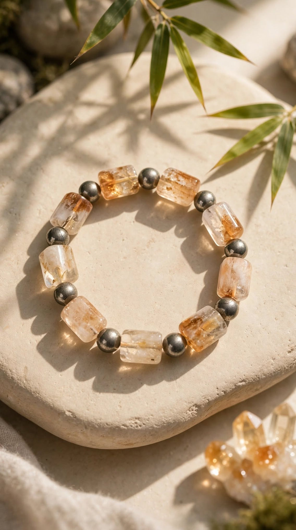 Natural Citrine & Pyrite Wealth Bracelet