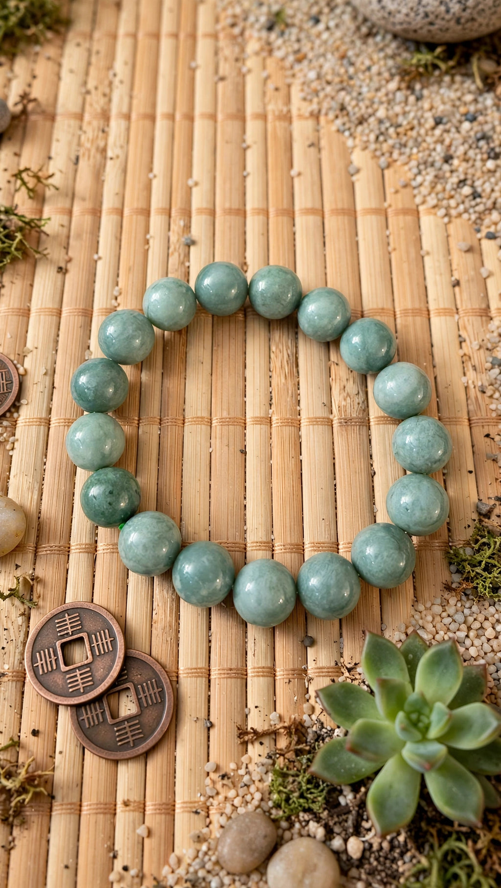Blue Water Jade Statement Bead Bracelet (Limited Edition)