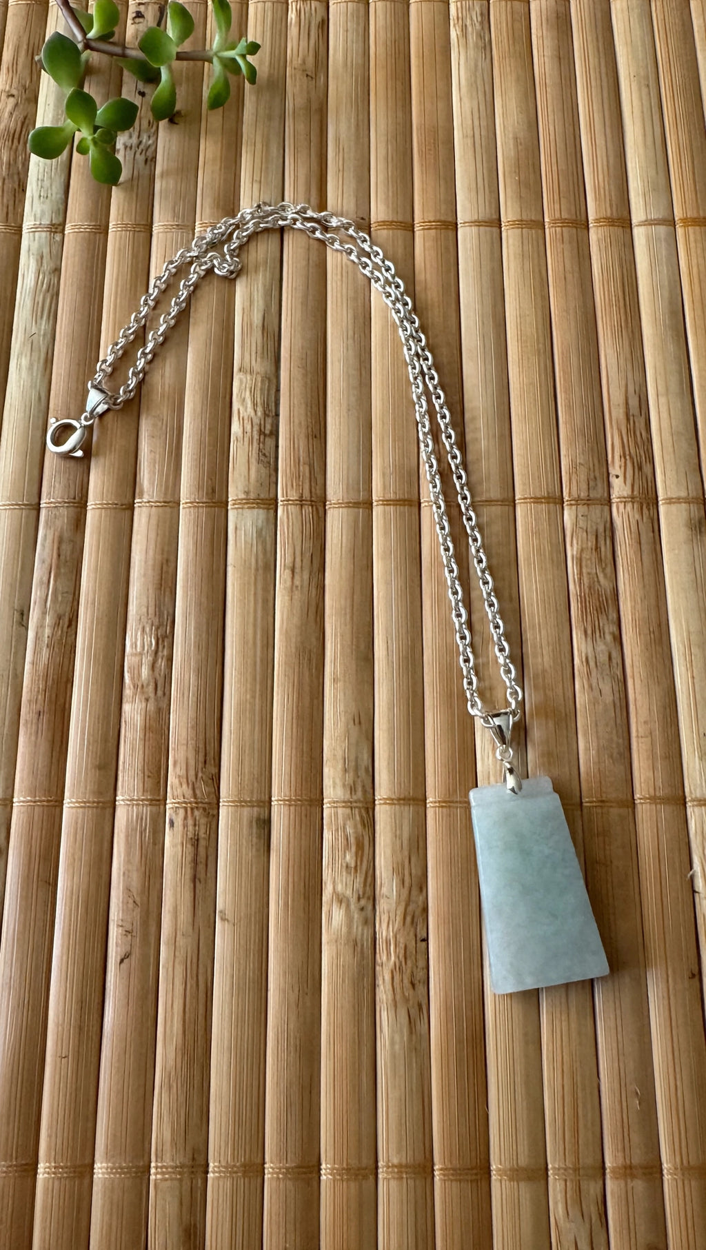 Pure Serenity: Natural Burmese Jadeite "Wu Shi Pai" Necklace